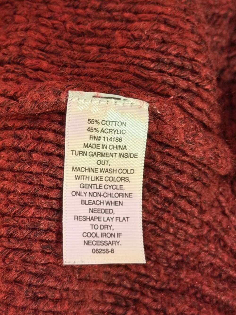 a.n.a Burgundy Chunky Knit Collared V-Neck Sweater Cozy Fall Style Large - Picture 5 of 6